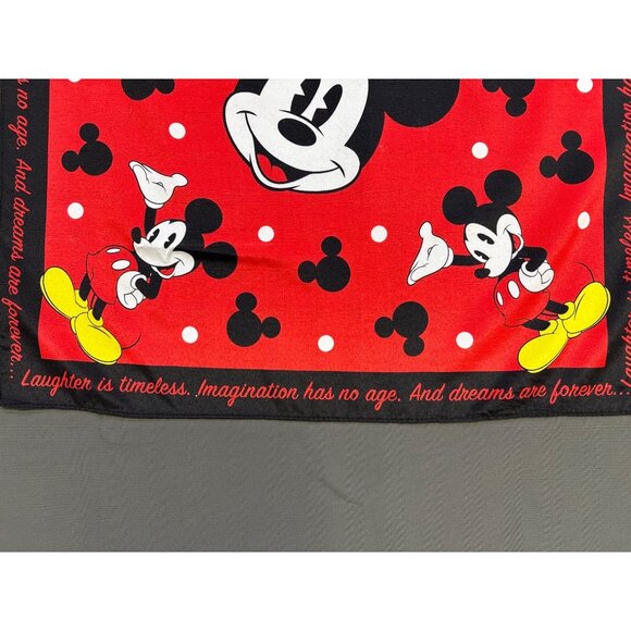 Vintage Disney Mickey Mouse Red & Black Bandana Scarf Headwear - Picture 5 of 6